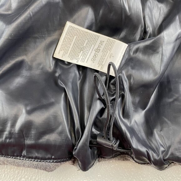 Gap S Primaloft Heather Grey Wool Alt Down Hooded Jacket Coat Zippered Pockets - Picture 11 of 14